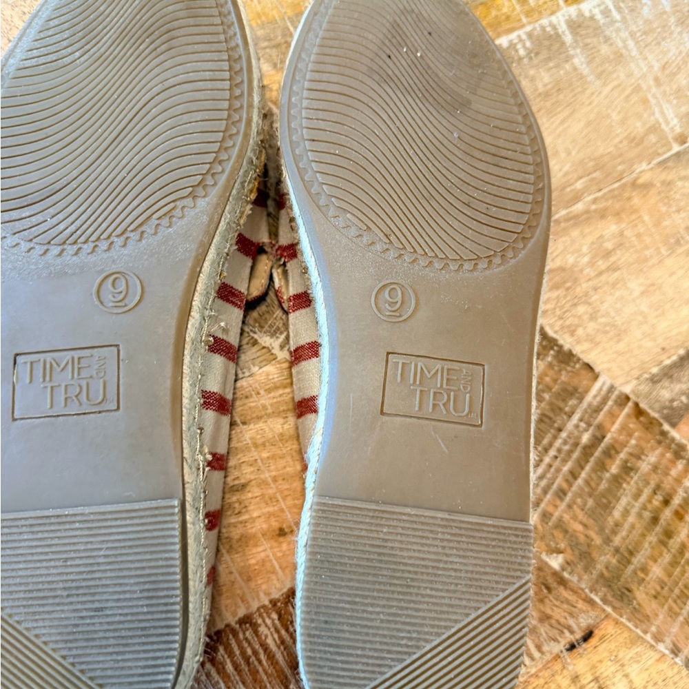 Time and Tru Red & White Striped Slip-On Espadrilles - Picture 6 of 7